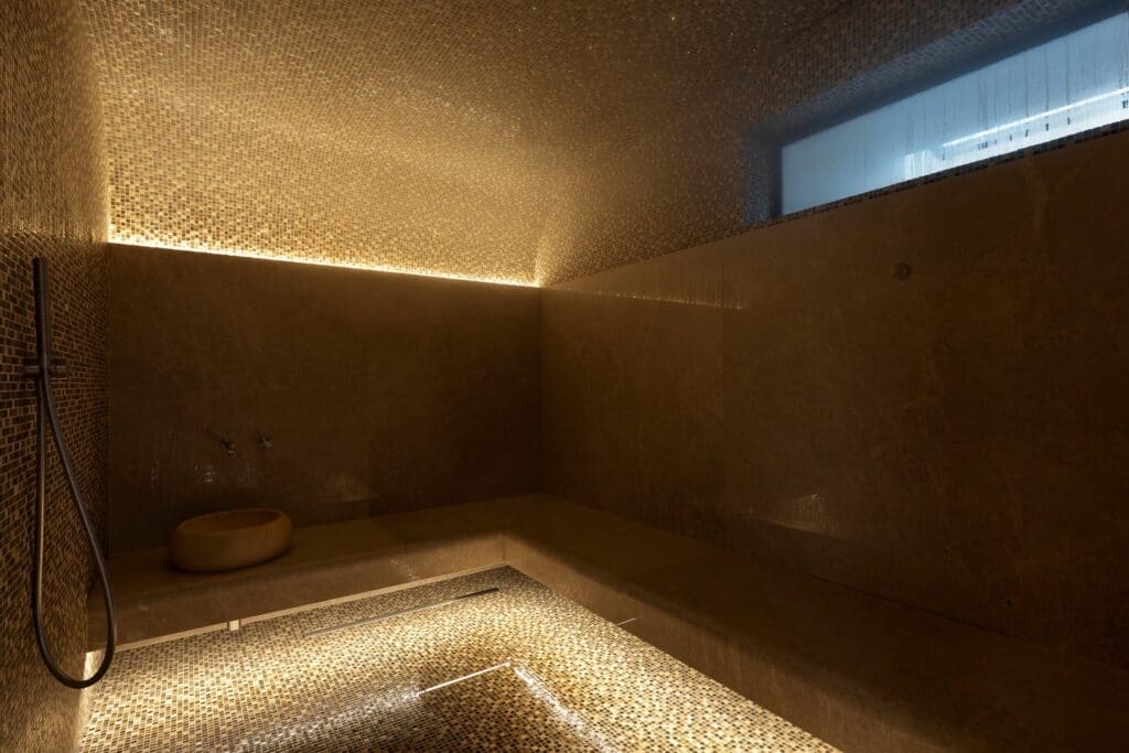 Hammam in Le Grand Jardin’s calm-inducing spa area, Cannes