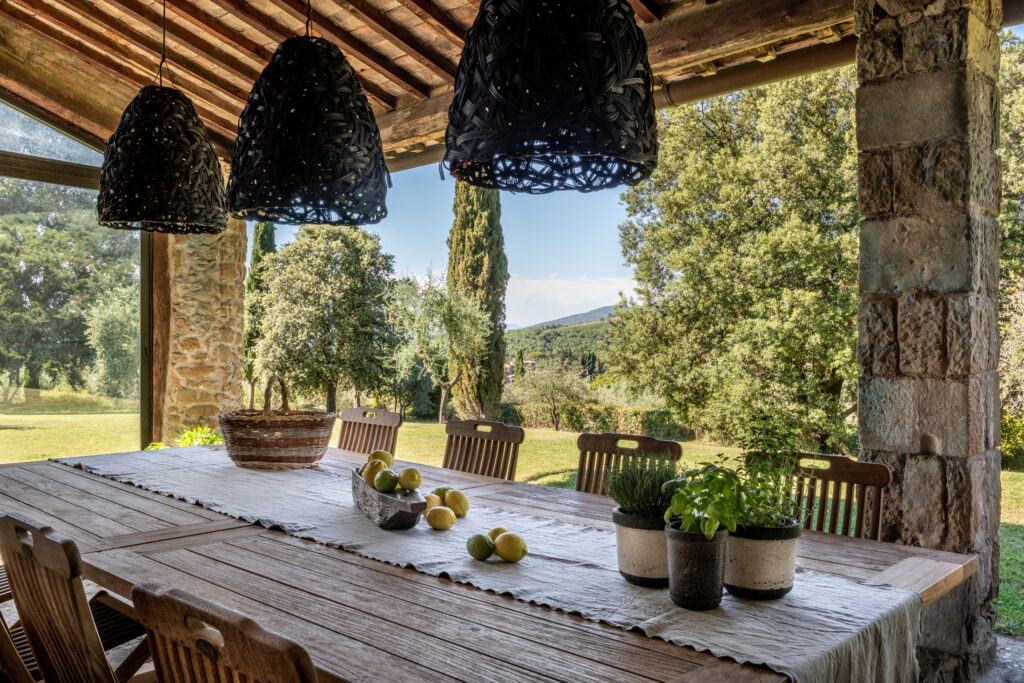 exterior table at a luxury villa