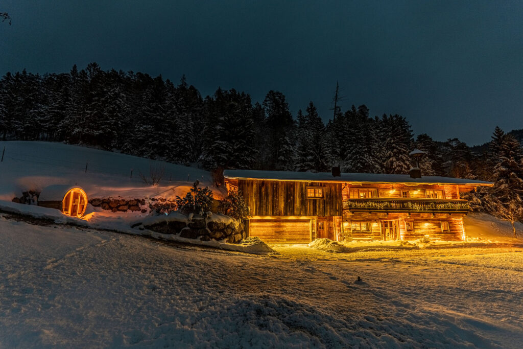 Austrian hidden home at night