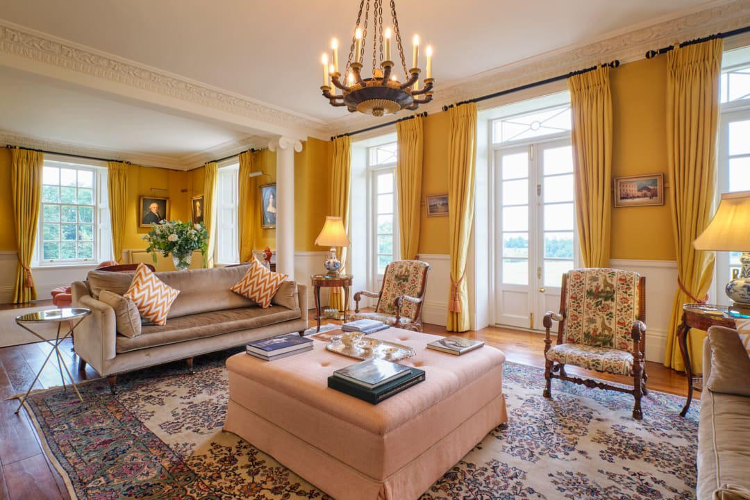 Drawing room of cotswolds mansion