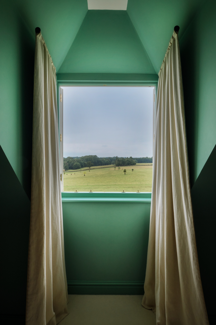 View from bedroom window of large cotswolds home