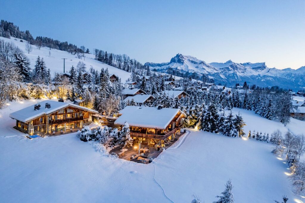 luxury home in Megeve surrounded by snow